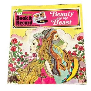 Vtg 1981 Beauty And The Beast Book and 45 RPM Record USA